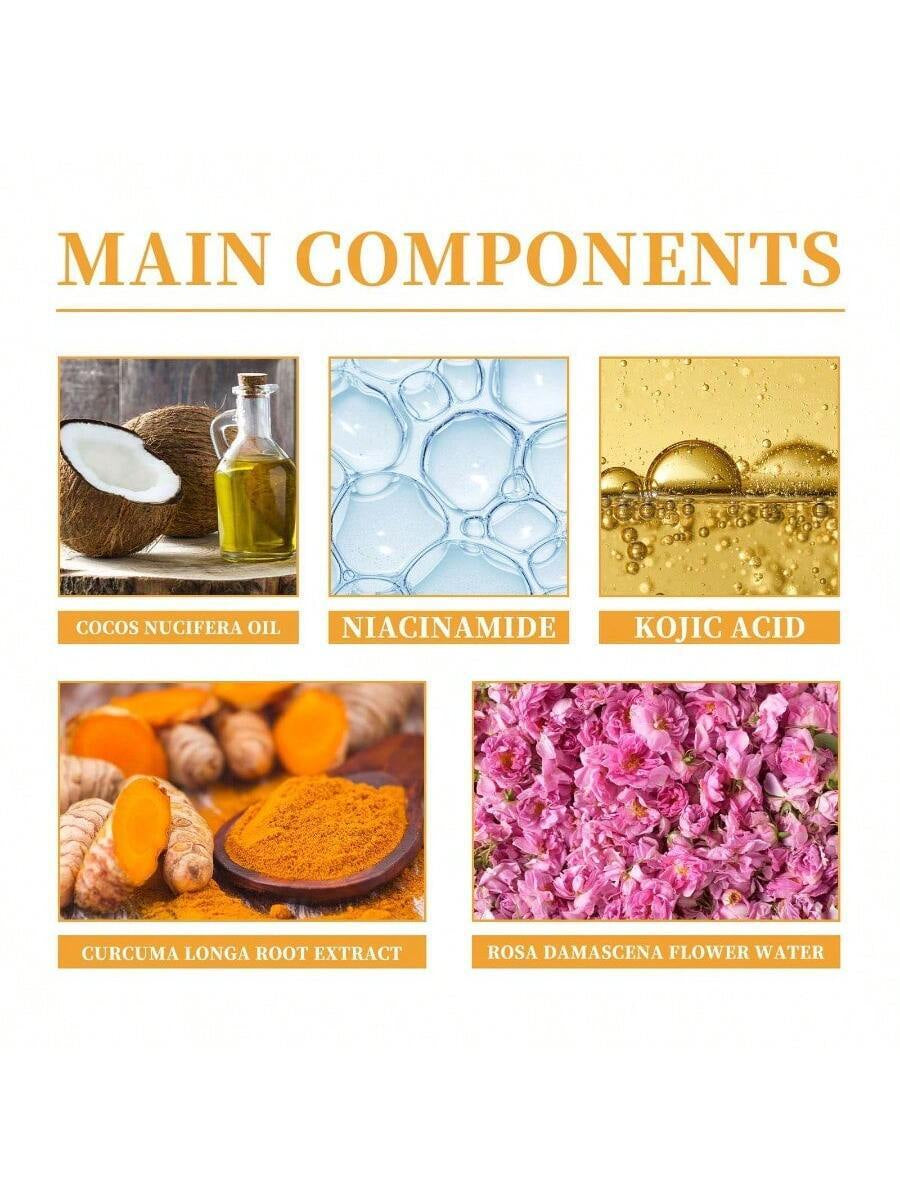 Turmeric Cleansing Facial Foam, Deeply Cleanses Facial Skin, Helps to Lighten Acne Marks & Scars, Moisturizes, Brightens Skin