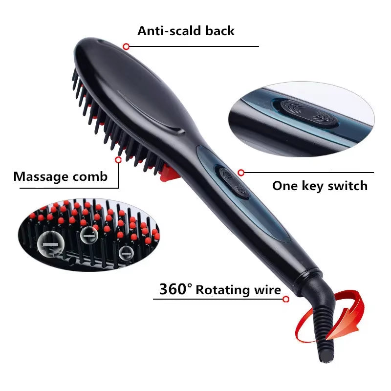 Electric Hair Straightener Brush Hair Care Styling Hair Straightener Comb Auto Massager Straightening Irons Simplyfast Hair Iron