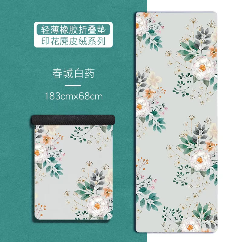 183*68Cm*1Mm Suede Natural Rubber Yoga Mat anti Slip Sweat Absorption Yoga Pad Fitness Gym Sports Exercise Pad Yoga Mats