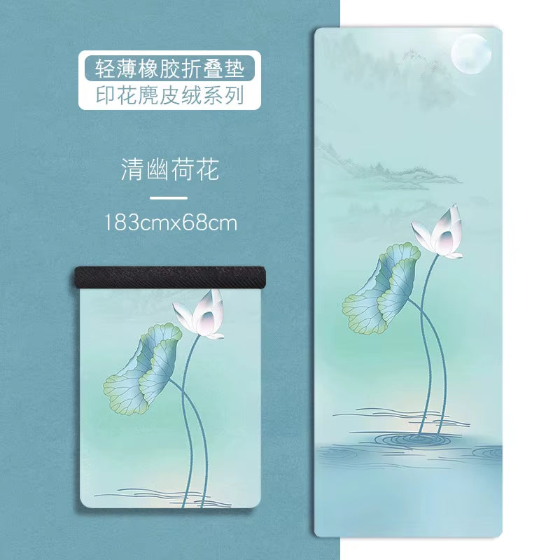 183*68Cm*1Mm Suede Natural Rubber Yoga Mat anti Slip Sweat Absorption Yoga Pad Fitness Gym Sports Exercise Pad Yoga Mats