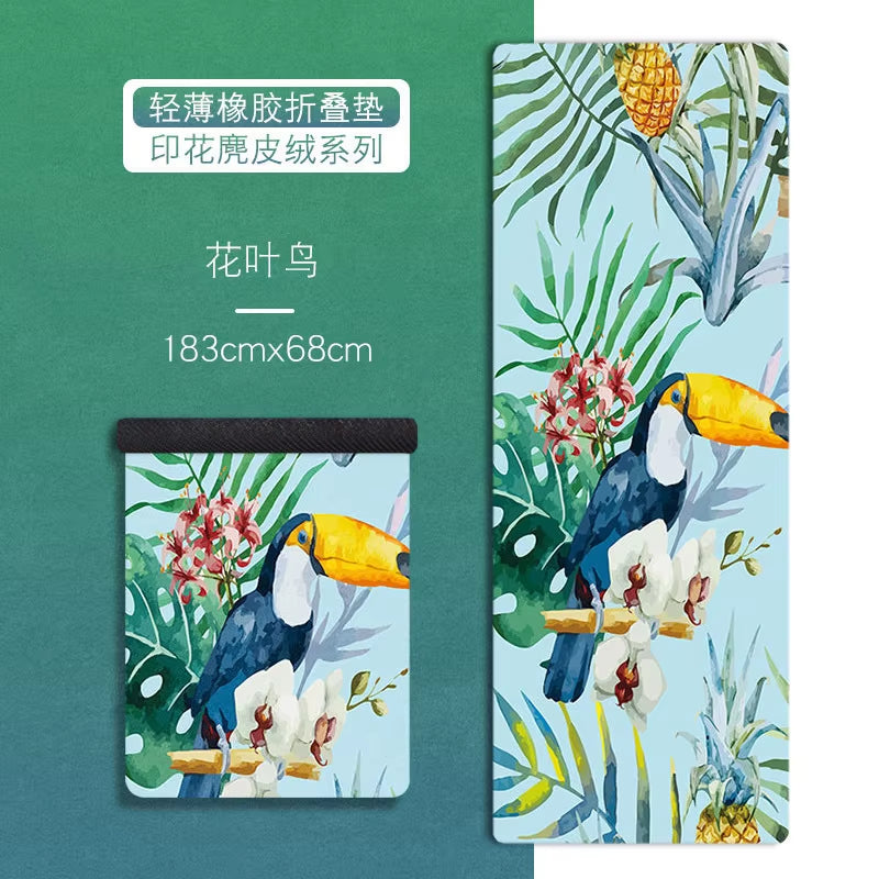 183*68Cm*1Mm Suede Natural Rubber Yoga Mat anti Slip Sweat Absorption Yoga Pad Fitness Gym Sports Exercise Pad Yoga Mats