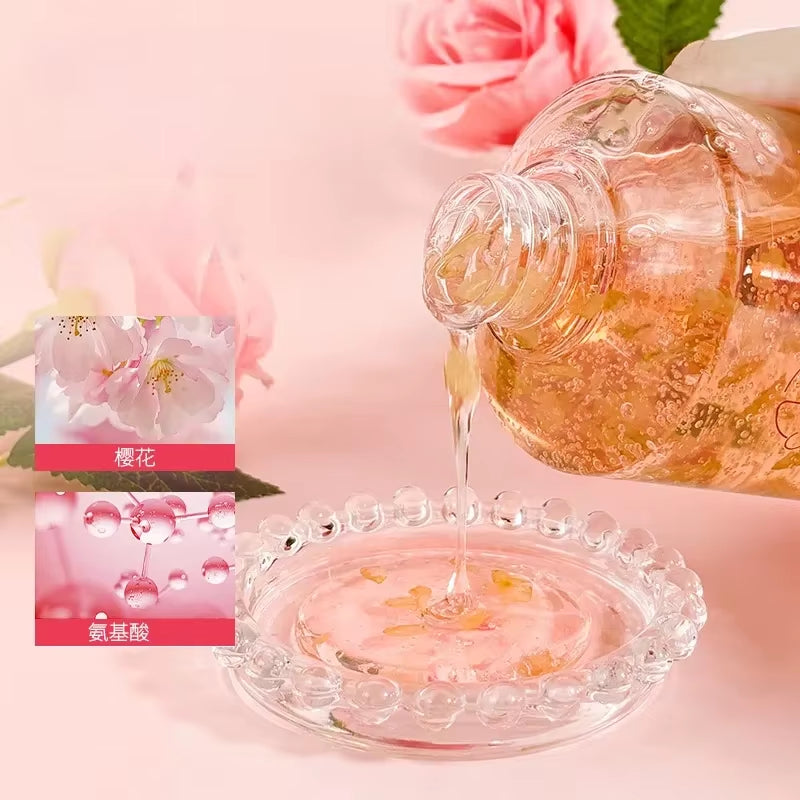 500Ml Petal Cherry Blossom Rose Fragrance Petal Body Wash Fragrance Lasting Fragrance Moisturizing Body Cleansers