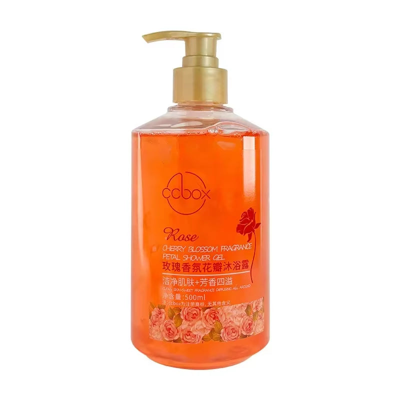 500Ml Petal Cherry Blossom Rose Fragrance Petal Body Wash Fragrance Lasting Fragrance Moisturizing Body Cleansers