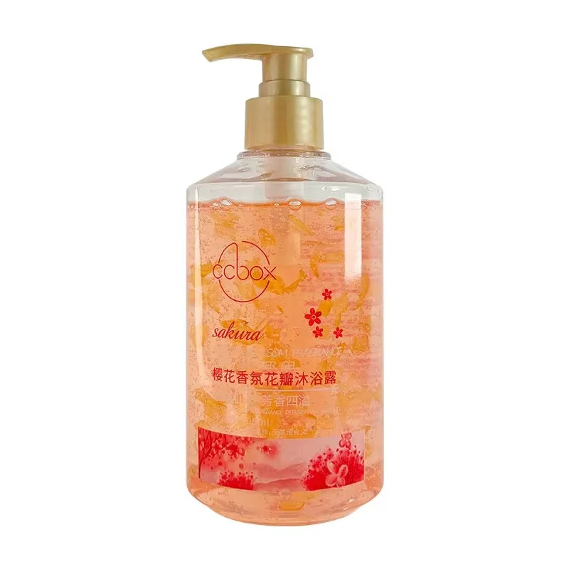 500Ml Petal Cherry Blossom Rose Fragrance Petal Body Wash Fragrance Lasting Fragrance Moisturizing Body Cleansers