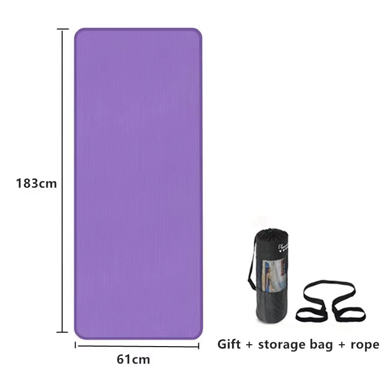 183*61*1Cm Extra Thick Yoga Mat Non-Slip Yoga Mats for Fitness Tasteless Pilates Gym Exercise Pads with Bandages