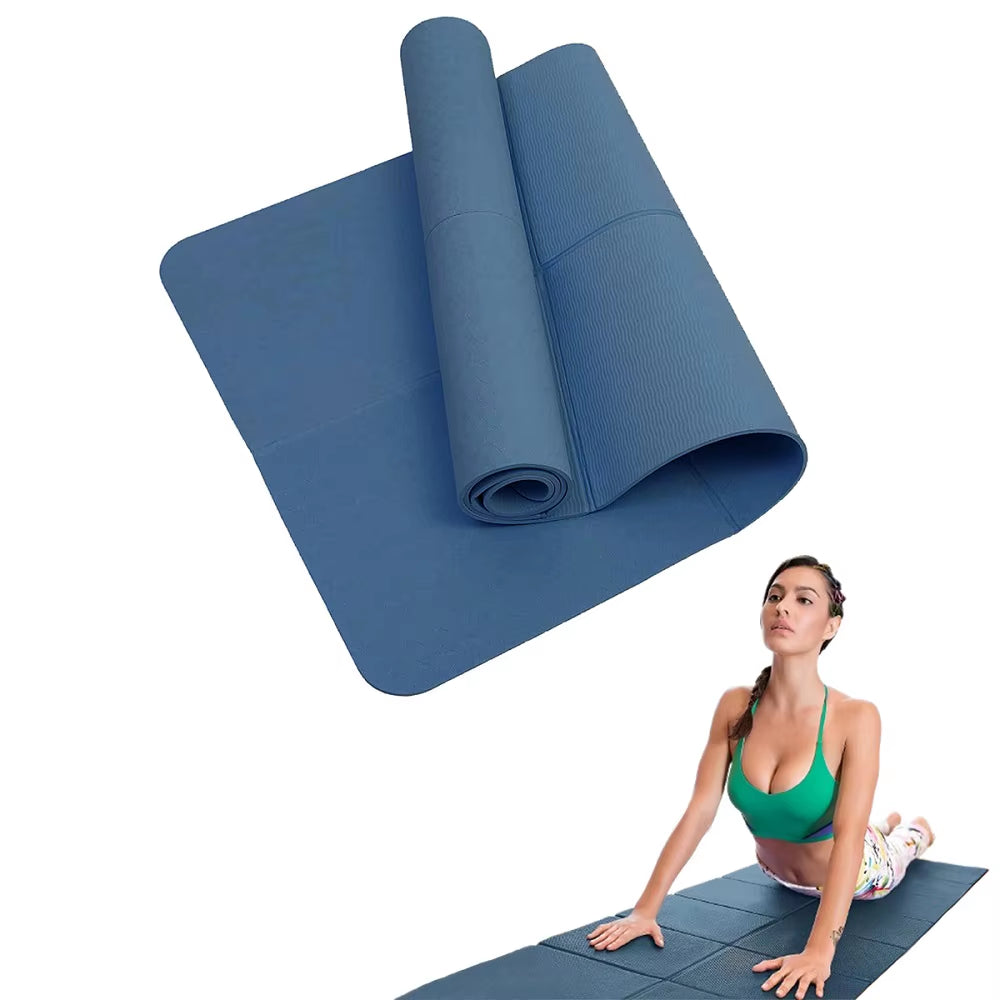TPE Yoga Mats Yoga Meditation Pad Anti-Slip Foldable Pilates Gymnastics Mat Soft Shock-Absorbing Easy Clean Sports Equipment