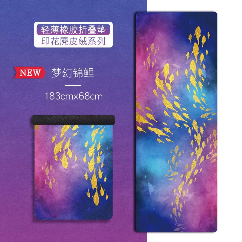 183*68Cm*1Mm Suede Natural Rubber Yoga Mat anti Slip Sweat Absorption Yoga Pad Fitness Gym Sports Exercise Pad Yoga Mats