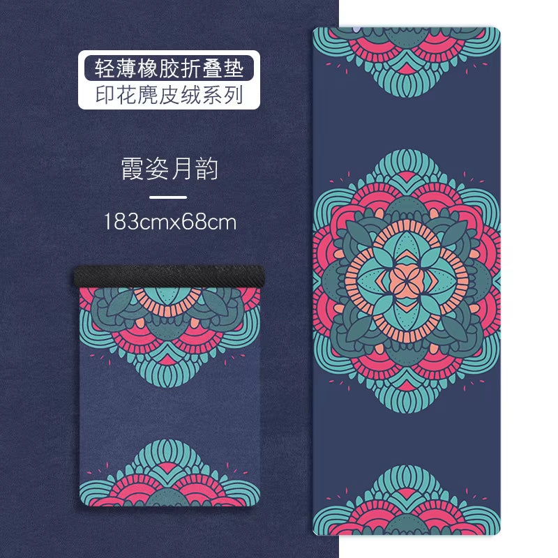 183*68Cm*1Mm Suede Natural Rubber Yoga Mat anti Slip Sweat Absorption Yoga Pad Fitness Gym Sports Exercise Pad Yoga Mats