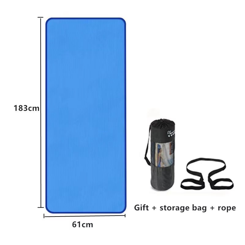 183*61*1Cm Extra Thick Yoga Mat Non-Slip Yoga Mats for Fitness Tasteless Pilates Gym Exercise Pads with Bandages