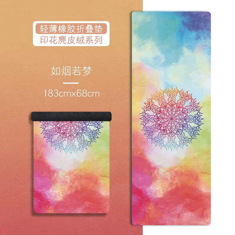 183*68Cm*1Mm Suede Natural Rubber Yoga Mat anti Slip Sweat Absorption Yoga Pad Fitness Gym Sports Exercise Pad Yoga Mats