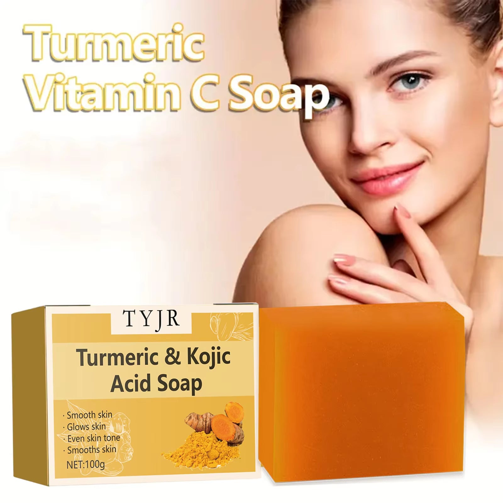 Hand Made Turmeric Soap Body Cleaning Lightening Dark Underarm Leg Body Cleansers Brightening Face Soap Tender Skin Care Beauty