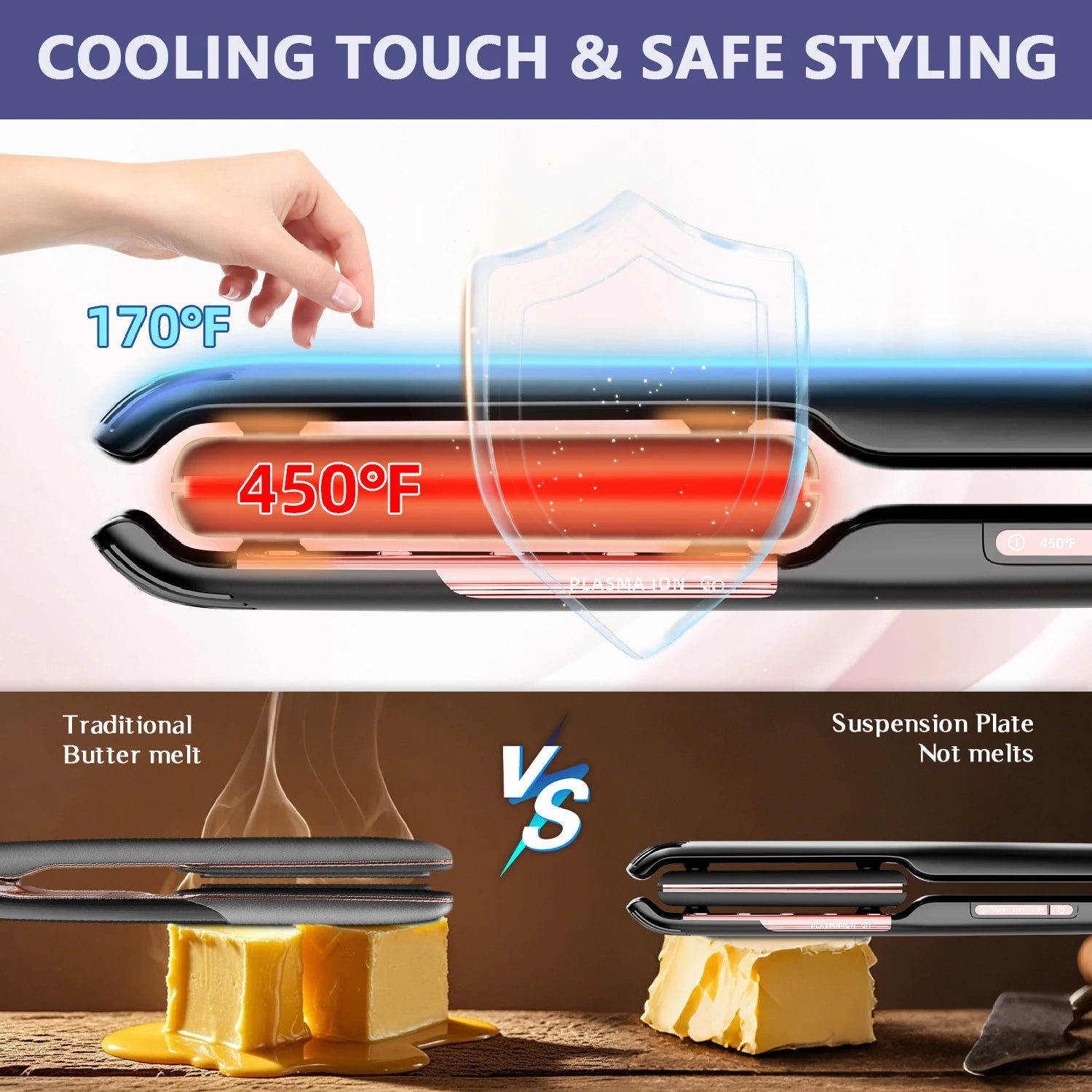 Hair Straighteners Air Suspended Plates for Hair Care