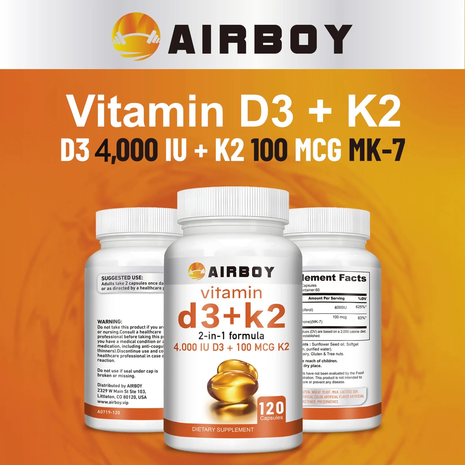 Vitamin D3 + K2 - Help Regulate Calcium Metabolism Promote Bone Teeth and Skin