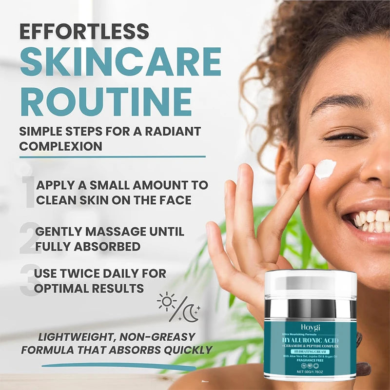 New Hyaluronic Acid Cream Ceramide Promotes Skin Elasticity Luster Nourishing Nourishing Locking Moisture Improve Skin Texture