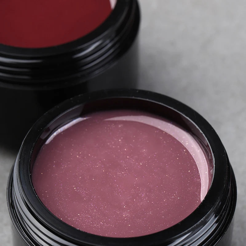 MSHARE 142g Pink Shimmer Red Color Self Leveling Extension Nail Gel Set UV Led Construction Gel For Nails