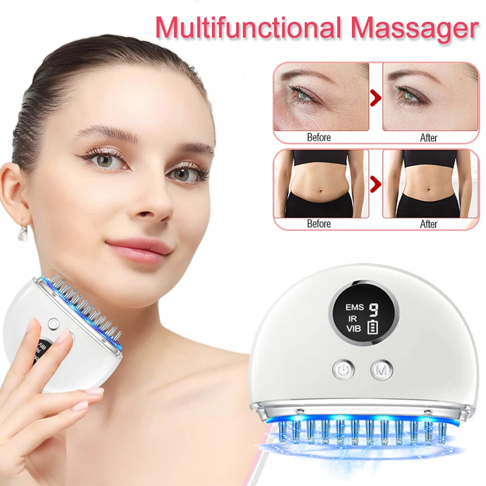 Microcurrent Face Massagers Electric Gua Sha Tools Face Lift Tightening Device Scalp Massager For Hair Growth Body Pain Relief