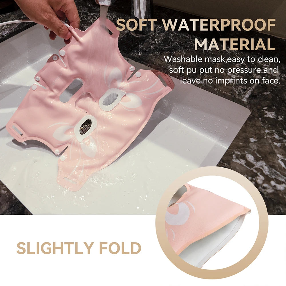 ANLAN Facial LED Mask 5 Color LED Therapy Silicone Waterproof Anti Aging Rejuvenation Brighten Skin NEW Soft Photon Heating Mask