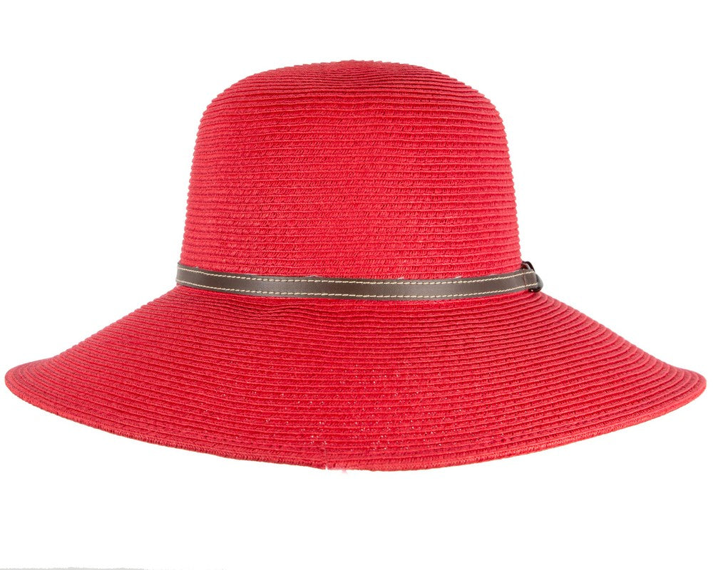 Red summer sun beach hat-4