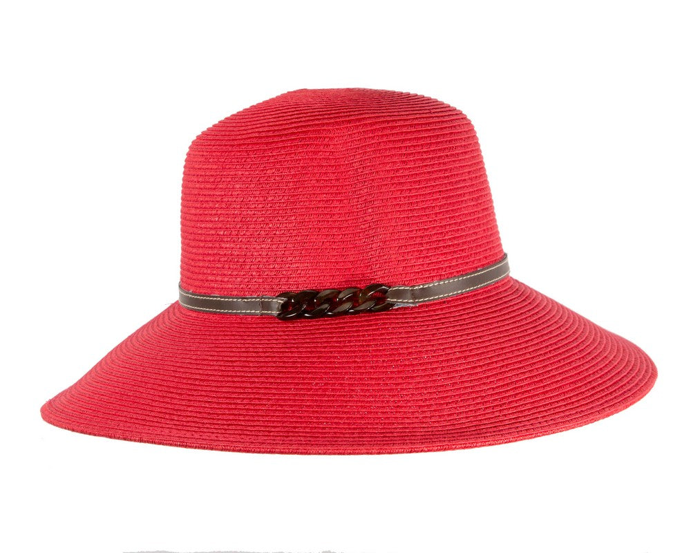 Red summer sun beach hat-1