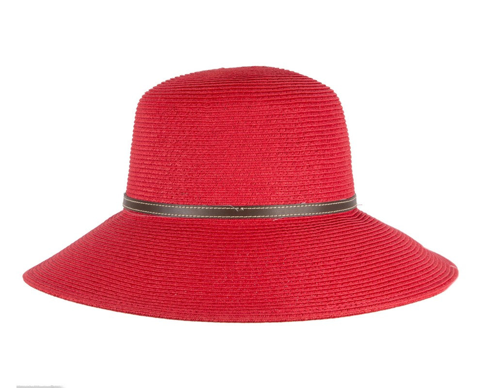 Red summer sun beach hat-5