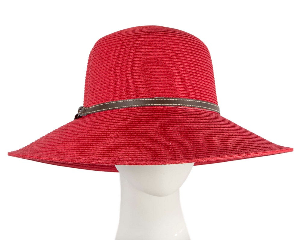 Red summer sun beach hat-0