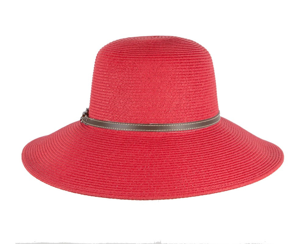 Red summer sun beach hat-2