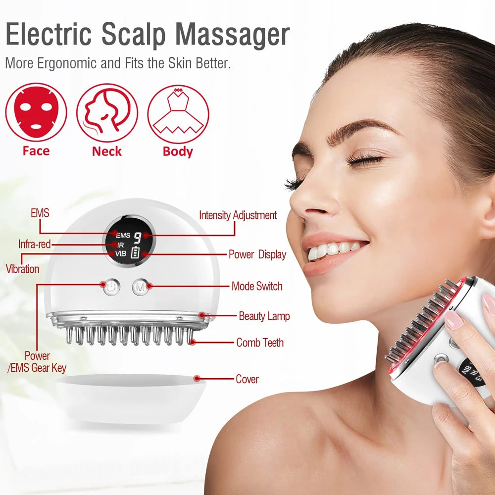 Microcurrent Face Massagers Electric Gua Sha Tools Face Lift Tightening Device Scalp Massager For Hair Growth Body Pain Relief