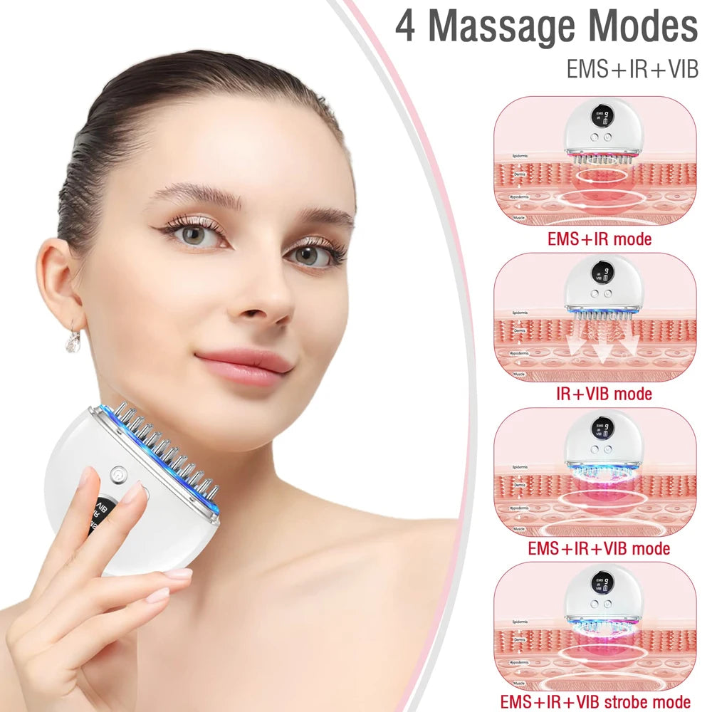 Microcurrent Face Massagers Electric Gua Sha Tools Face Lift Tightening Device Scalp Massager For Hair Growth Body Pain Relief