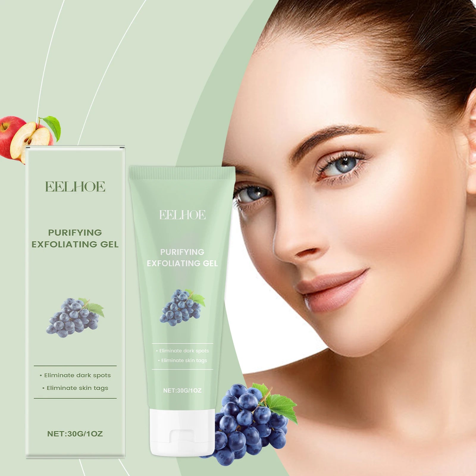 Facial Exfoliating Gel Skin Care Deep Cleaning Face Scrub Skincare Product Hyaluronic Acid Repair Facial Moisturizing Face Gel