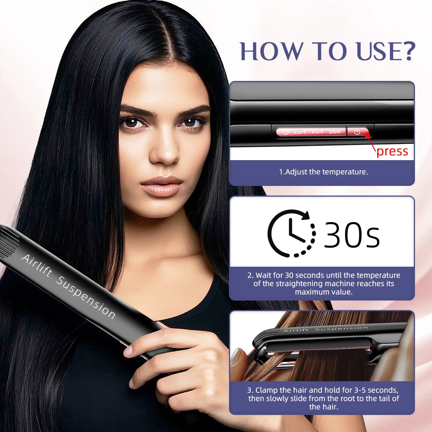 Hair Straighteners Air Suspended Plates for Hair Care