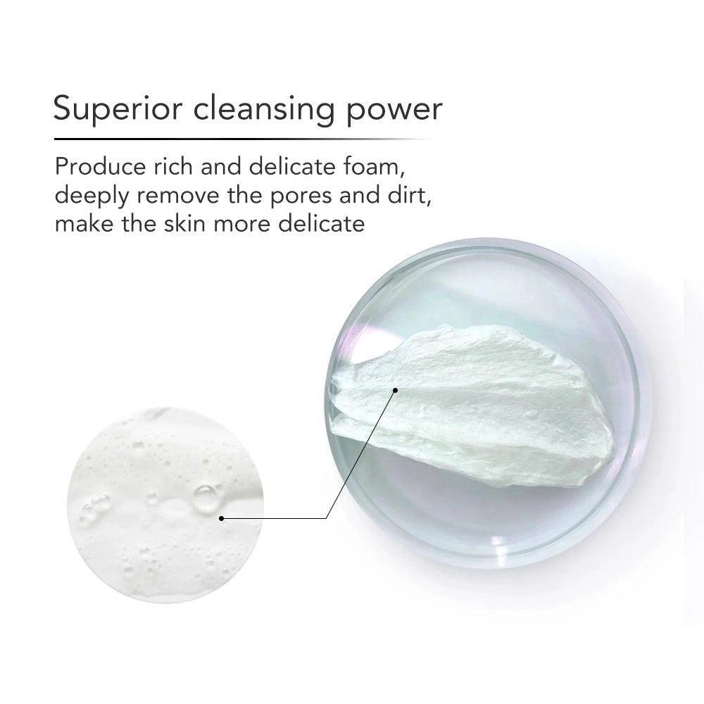 AILKE Facial Wash Cleanser Foams Kojic Acid Anti-aging Wrinkles Moisturizing Whitening Skin Face Care Cleaning Cleaner Scrubs