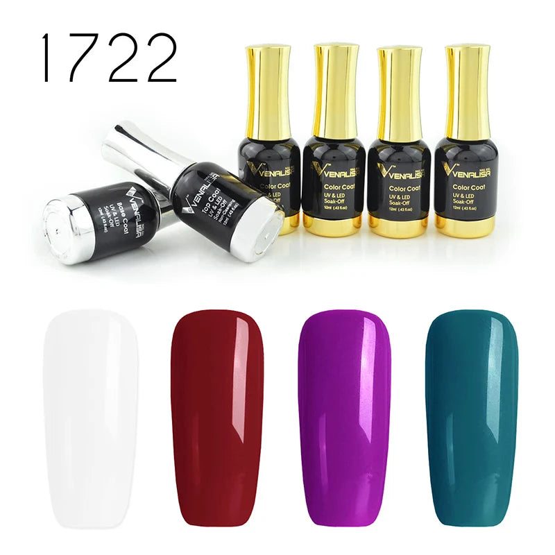 Venalisa Jelly Pink Kit 12ml Gel Nail Polish Full Coverage Platinum Pigment Fall Color Gorgeous Color Soak Off UV LEDGel Varnish