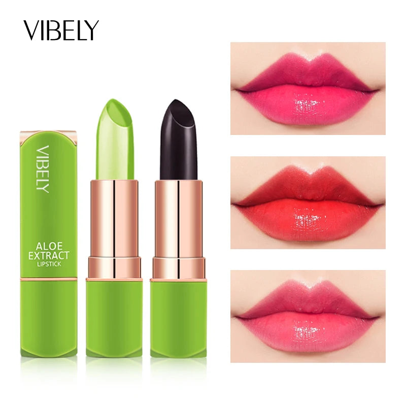 VIBELY Natural Mood Color Changing Lipstick Aloe Vera Moisturizing Jelly Lip Balm Long Lasting Makeup For Women Beauty Cosmetics