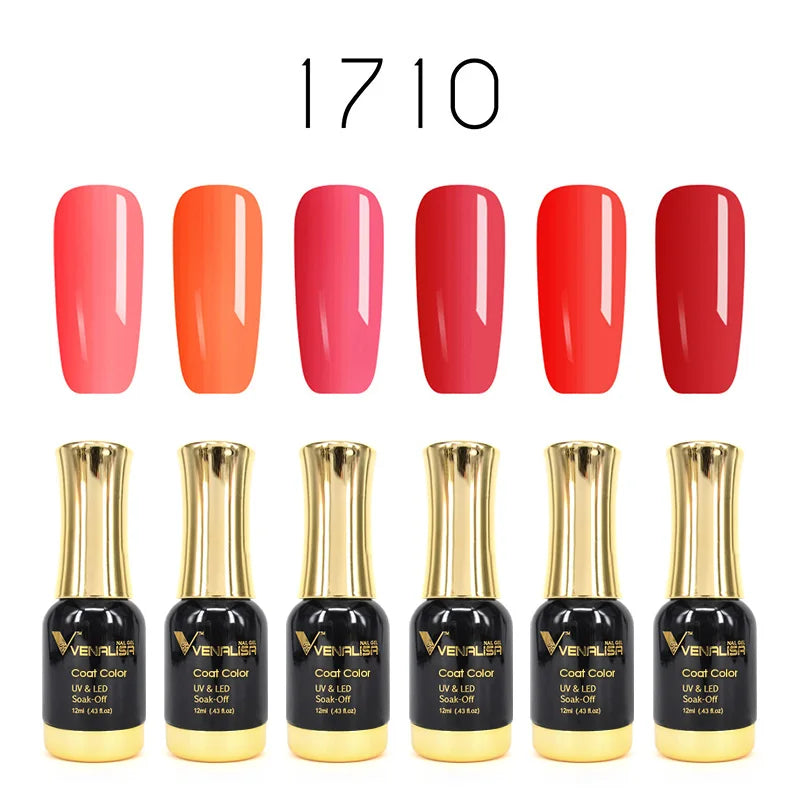 Venalisa Jelly Pink Kit 12ml Gel Nail Polish Full Coverage Platinum Pigment Fall Color Gorgeous Color Soak Off UV LEDGel Varnish
