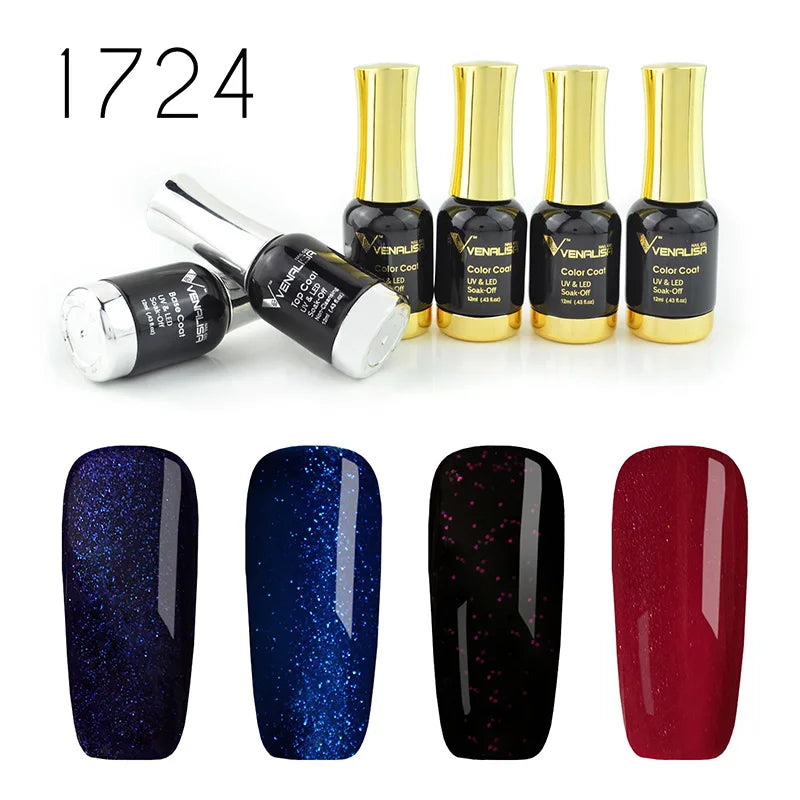 Venalisa Jelly Pink Kit 12ml Gel Nail Polish Full Coverage Platinum Pigment Fall Color Gorgeous Color Soak Off UV LEDGel Varnish