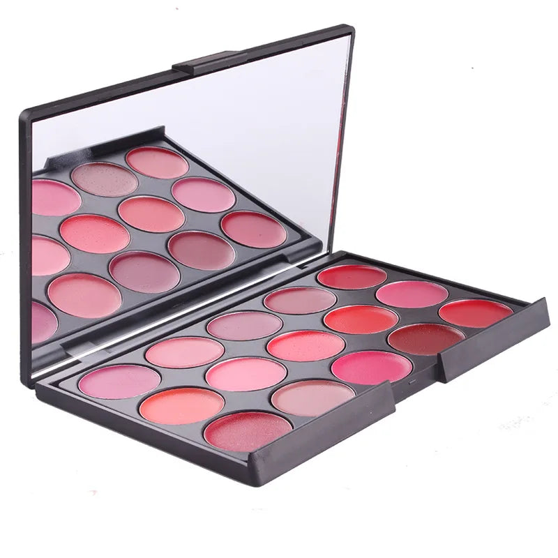Chinese Cosmetics Miss Rose 15-color Matte Lipstick Lasting Lip Palette Makeup