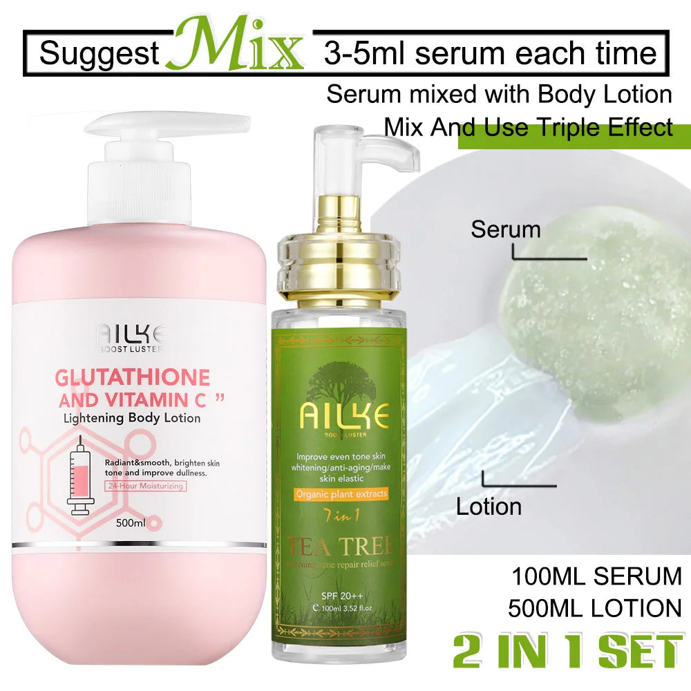 AILKE Whitening Moisturizing Anti-Freckle Body Lotion, Suitable For Face And Body, Glutathione Korean Women's Skin Care Products