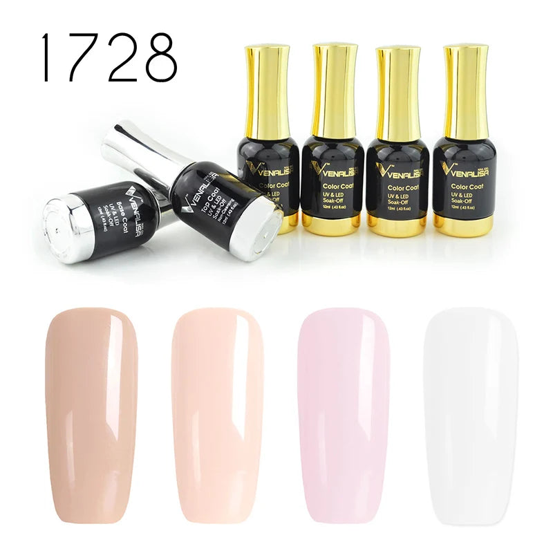 Venalisa Jelly Pink Kit 12ml Gel Nail Polish Full Coverage Platinum Pigment Fall Color Gorgeous Color Soak Off UV LEDGel Varnish