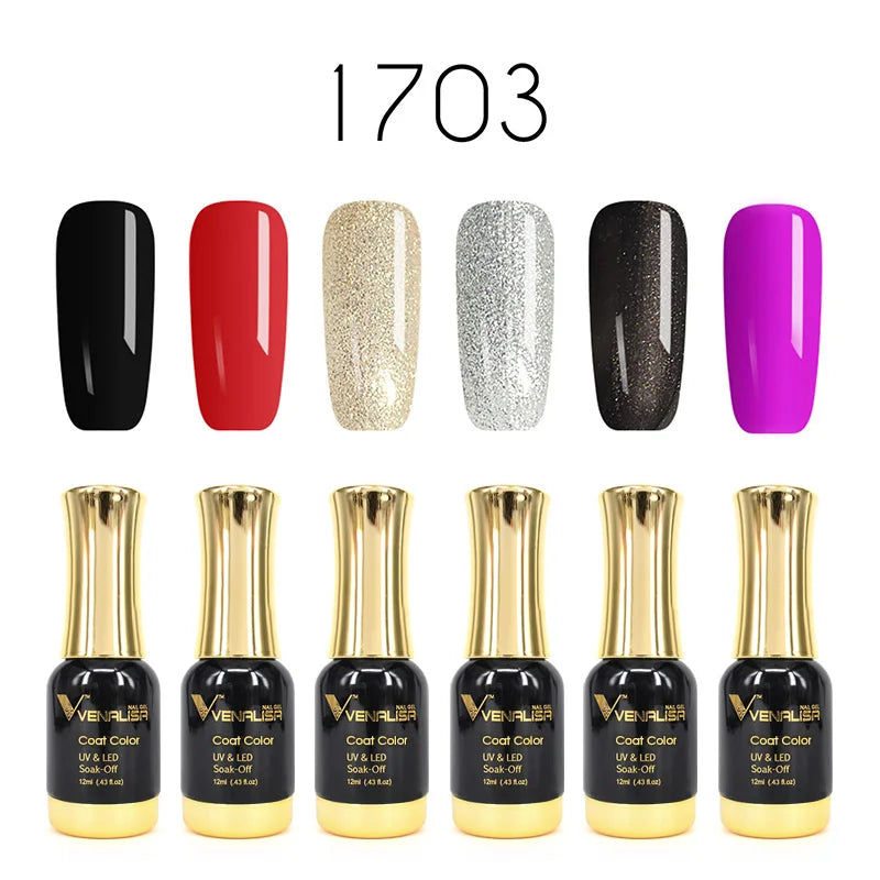 Venalisa Jelly Pink Kit 12ml Gel Nail Polish Full Coverage Platinum Pigment Fall Color Gorgeous Color Soak Off UV LEDGel Varnish