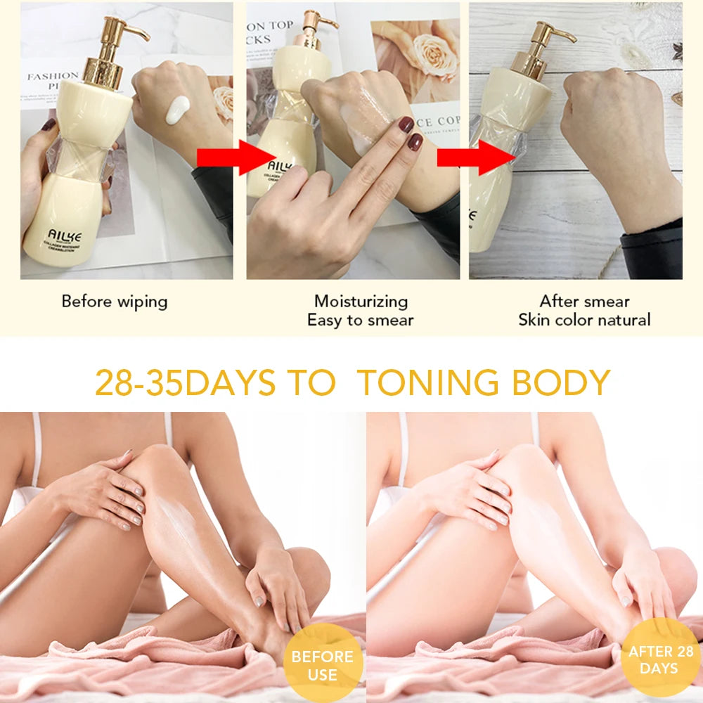 AILKE Moisturizing Whitening Body Lotion Black Spot Corrector With Nicotinamide Arbutin Anti-Wrinkle Brightening Skin Care Cream