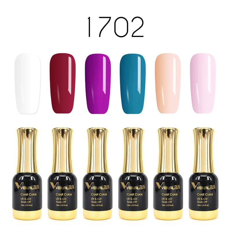 Venalisa Jelly Pink Kit 12ml Gel Nail Polish Full Coverage Platinum Pigment Fall Color Gorgeous Color Soak Off UV LEDGel Varnish
