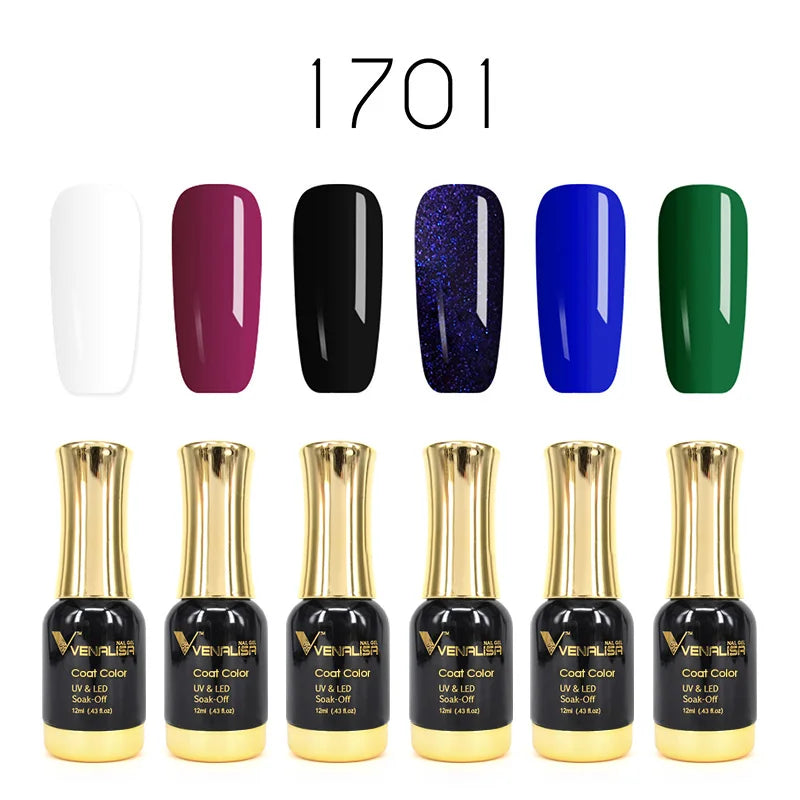 Venalisa Jelly Pink Kit 12ml Gel Nail Polish Full Coverage Platinum Pigment Fall Color Gorgeous Color Soak Off UV LEDGel Varnish