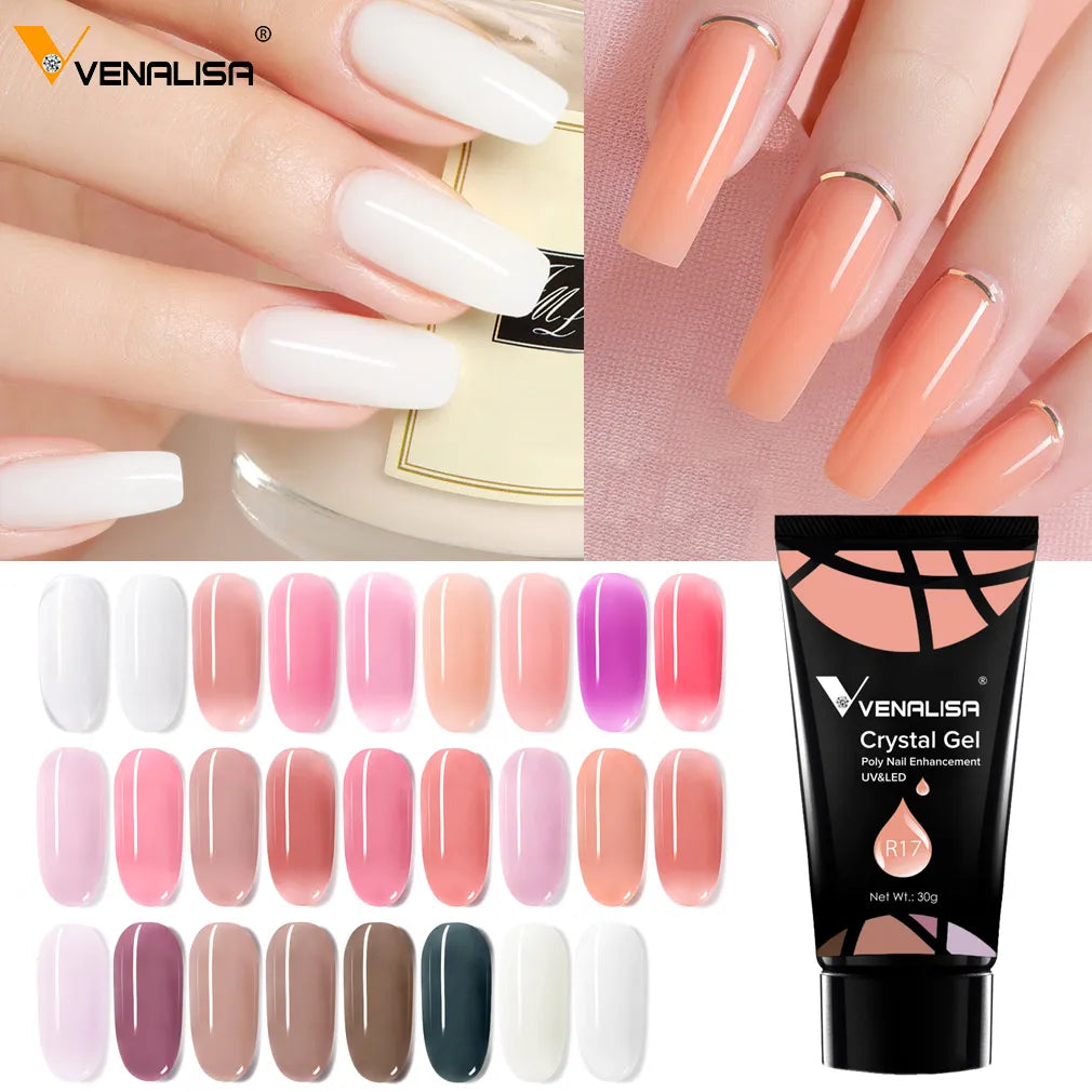 Venalisa Poly Nail Gel Kit Nail Design Building Nail Gel Acrylic Transparent Crystal Coumuflage Set Nail Extend Jelly Gel Polish