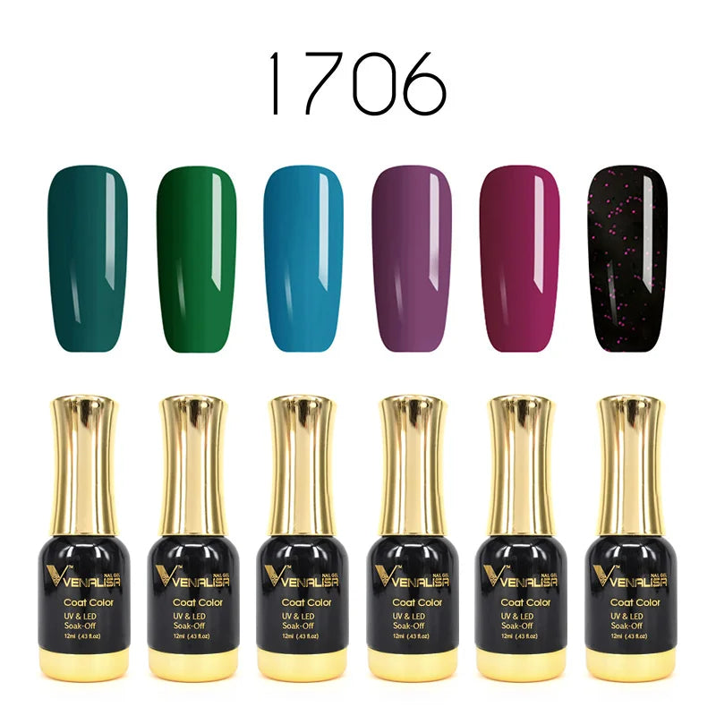 Venalisa Jelly Pink Kit 12ml Gel Nail Polish Full Coverage Platinum Pigment Fall Color Gorgeous Color Soak Off UV LEDGel Varnish