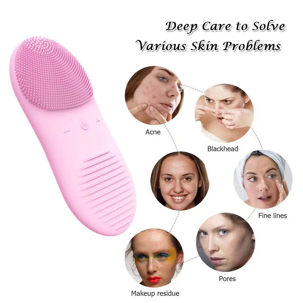 Silicone Face Brush Skin Care Tools Men And Women Face Cleansing Brush Waterproof Facial Cleansing Electric Face Scrub Brush