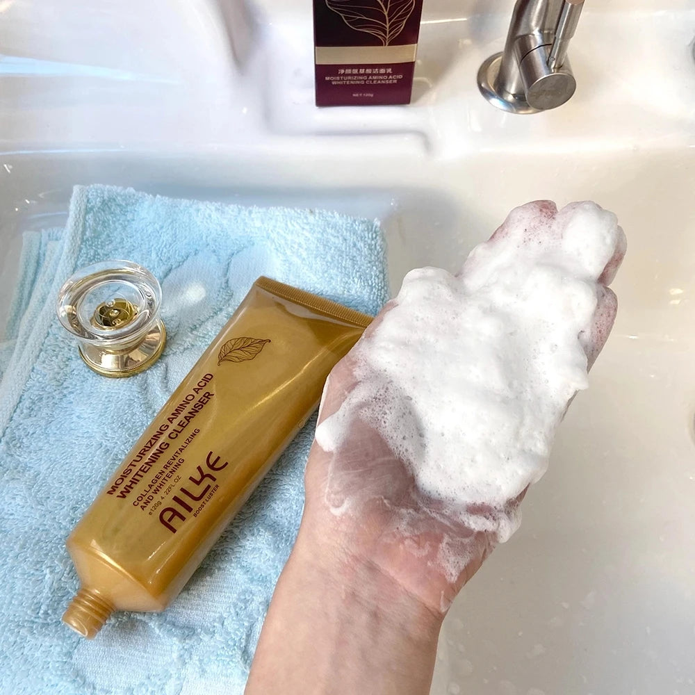 AILKE Rose Facial Cleanser Moisturizing Whitening Face Wash skin care cleaning cleaner scrub Organic Female foam treatments