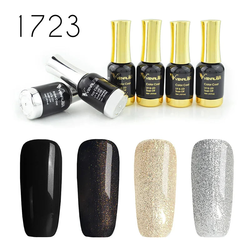 Venalisa Jelly Pink Kit 12ml Gel Nail Polish Full Coverage Platinum Pigment Fall Color Gorgeous Color Soak Off UV LEDGel Varnish