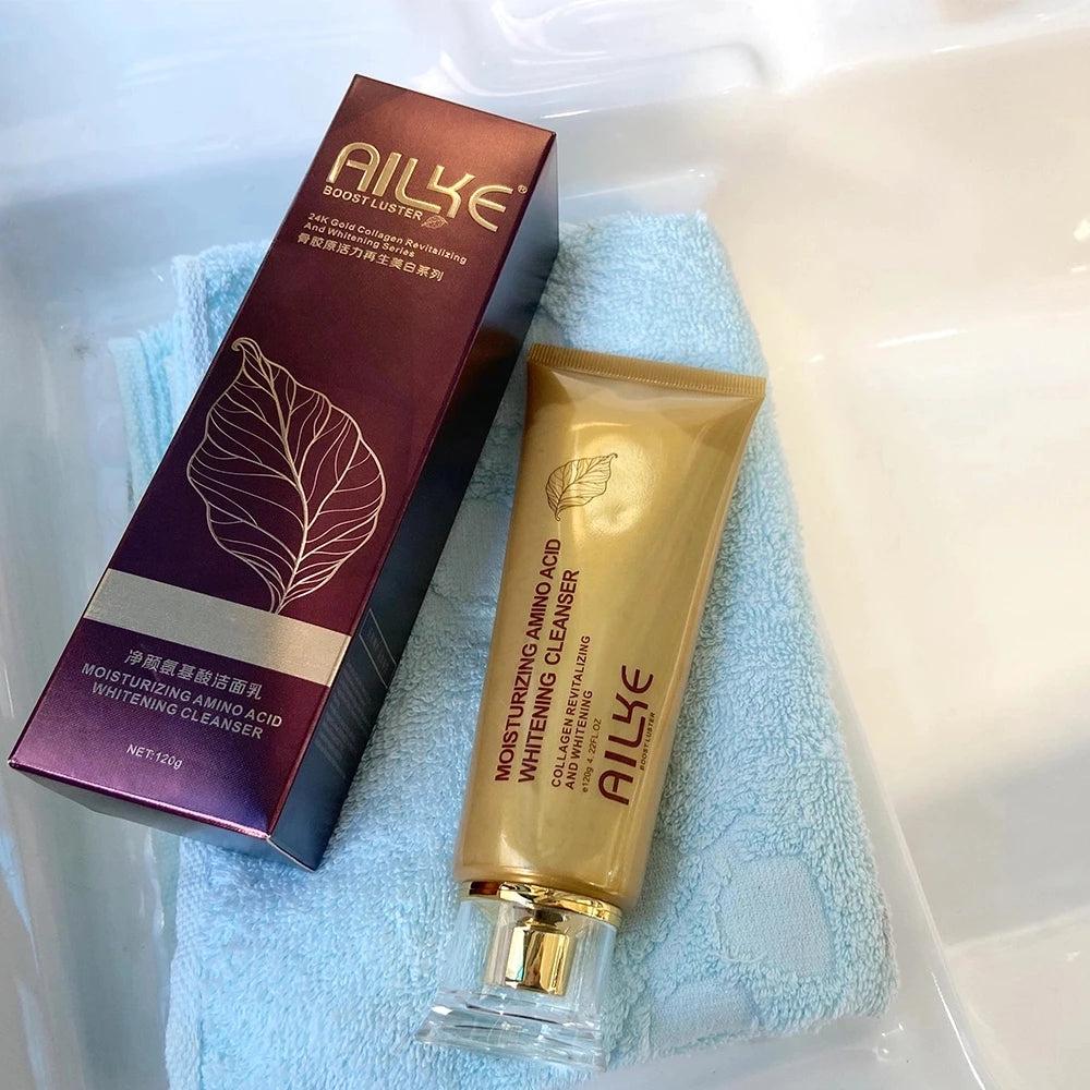 AILKE Rose Facial Cleanser Moisturizing Whitening Face Wash skin care cleaning cleaner scrub Organic Female foam treatments