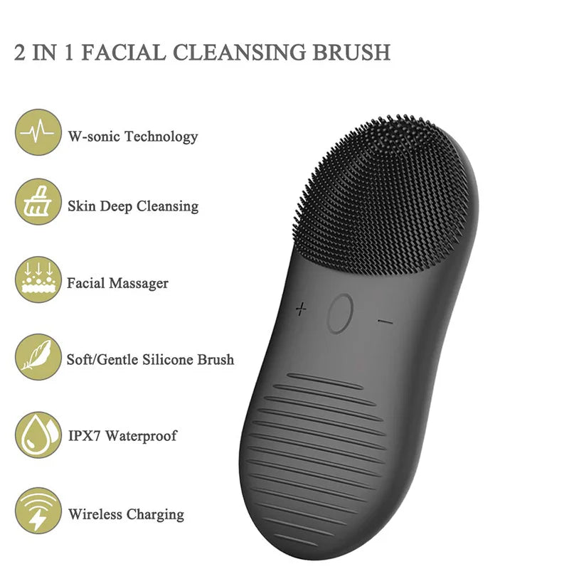 Silicone Face Brush Skin Care Tools Men And Women Face Cleansing Brush Waterproof Facial Cleansing Electric Face Scrub Brush