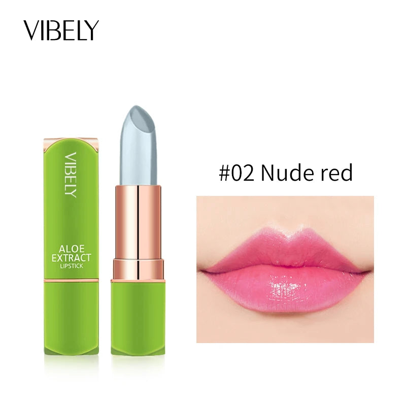 VIBELY Natural Mood Color Changing Lipstick Aloe Vera Moisturizing Jelly Lip Balm Long Lasting Makeup For Women Beauty Cosmetics